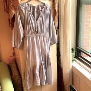 Ulla Johnson blue grey striped Boho dress